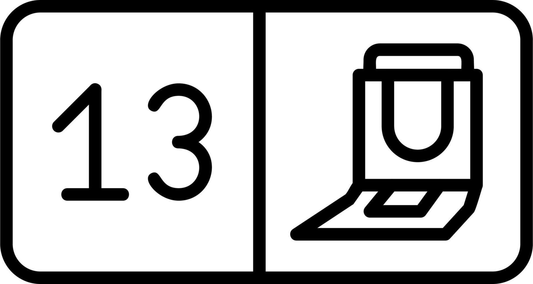 asiento número trece vector icono