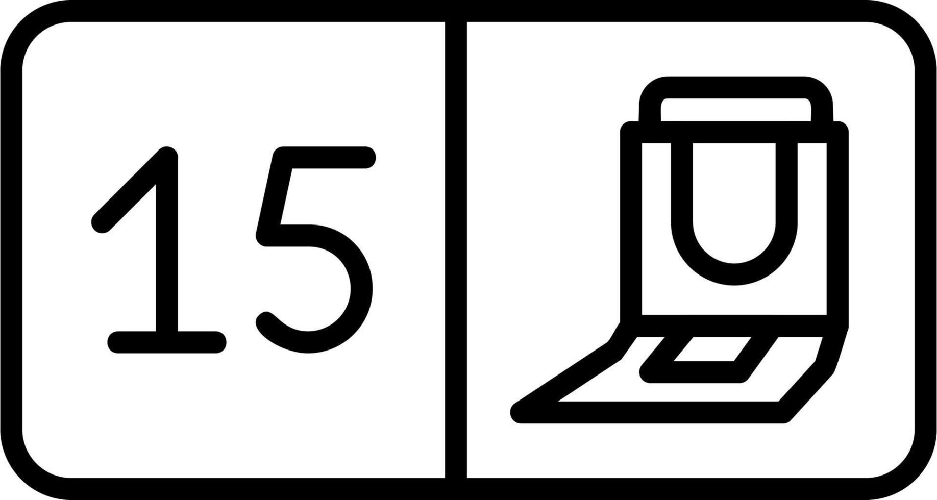 Seat Number Fifteen Vector Icon