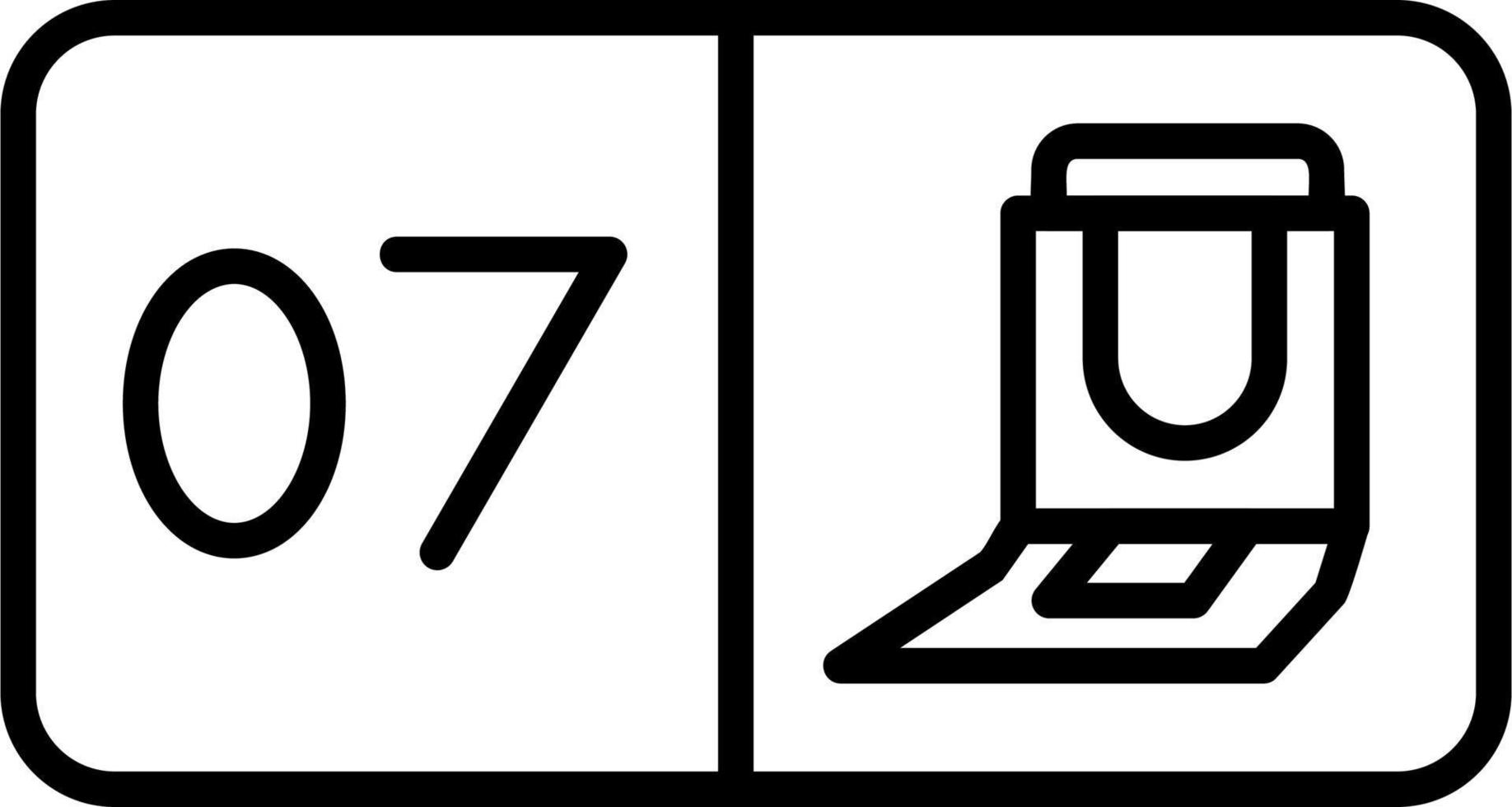 Seat Number Seven Vector Icon