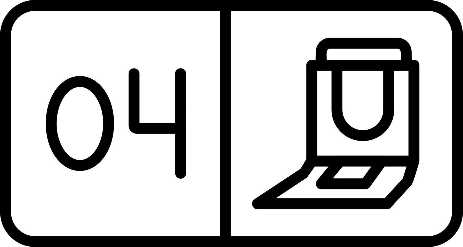 asiento número cuatro vector icono