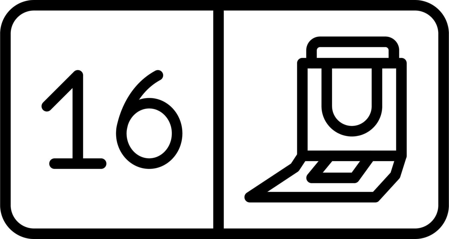 Seat Number Sixteen Vector Icon