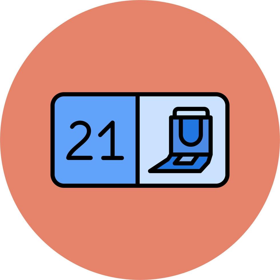 Seat Number Twenty One Vector Icon