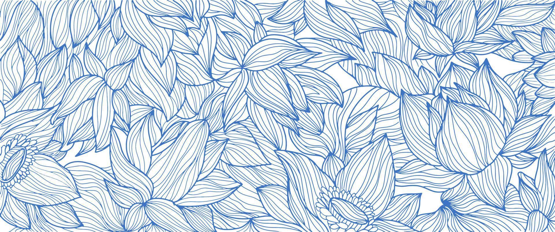 Petal flower and leaves pattern vector