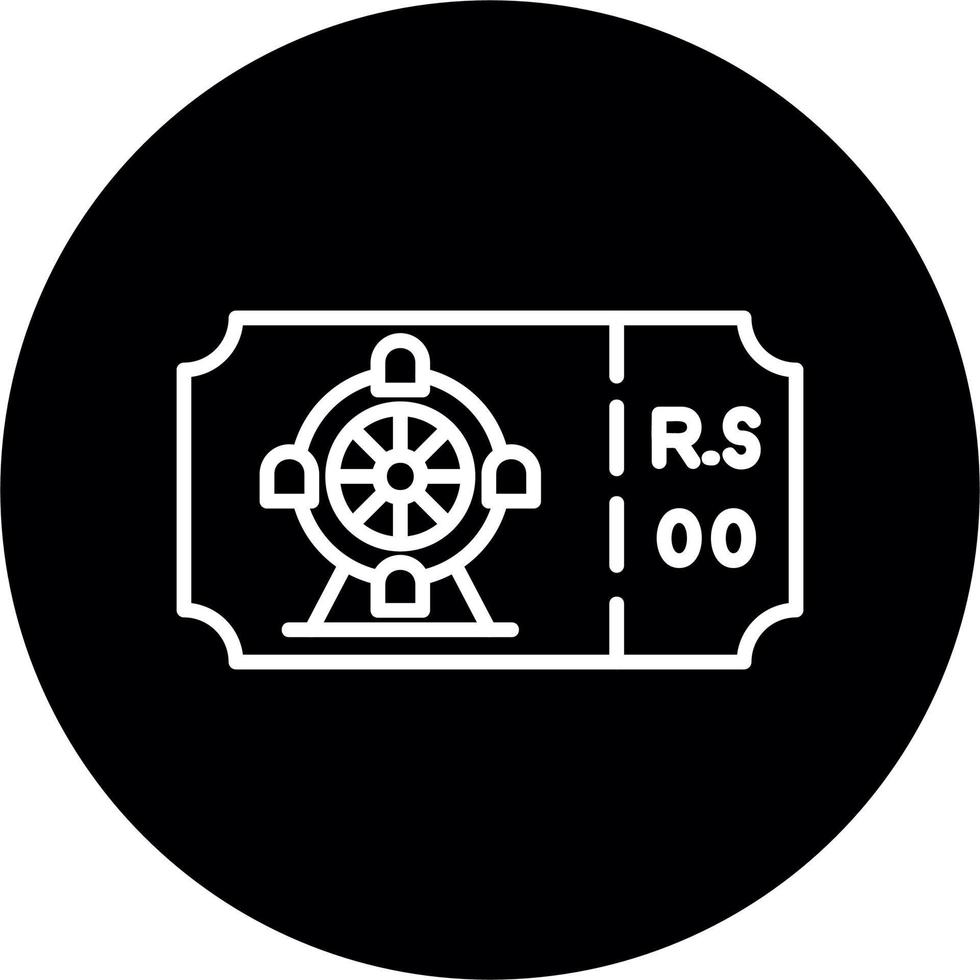 Ferris Wheel Ticket Vector Icon