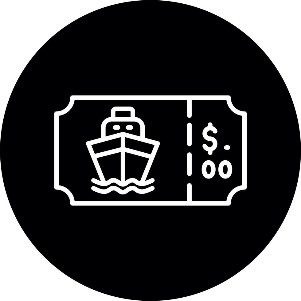 barco boleto vector icono