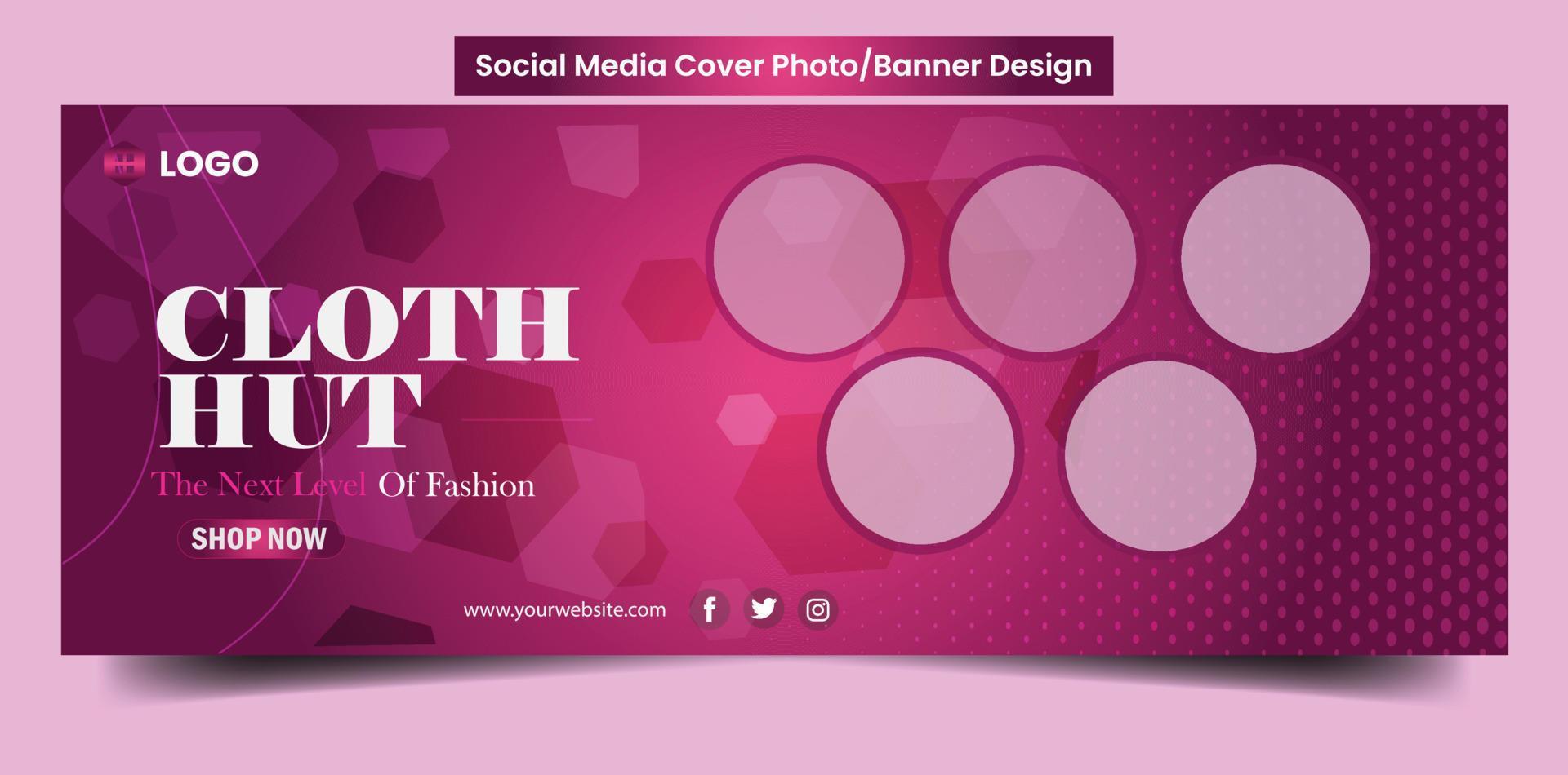 Fashion social media cover design vector