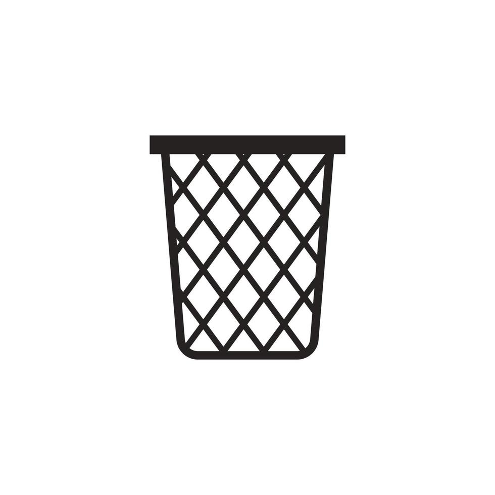trash can icon flat design  icon solid, glyph, black. vector