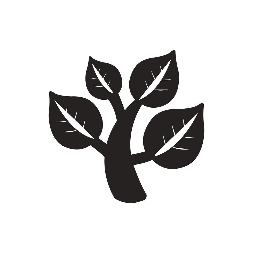 leaves icon solid, glyph, black. vector