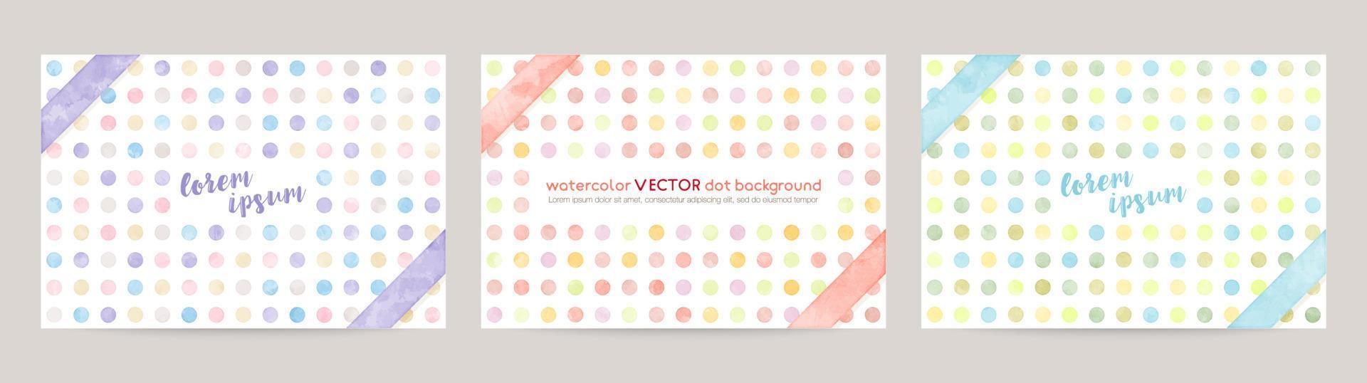 Set of colorful vector watercolor backgrounds with white space for text. Set of cards for wedding, greetings, birthday. backgrounds for web banners design.