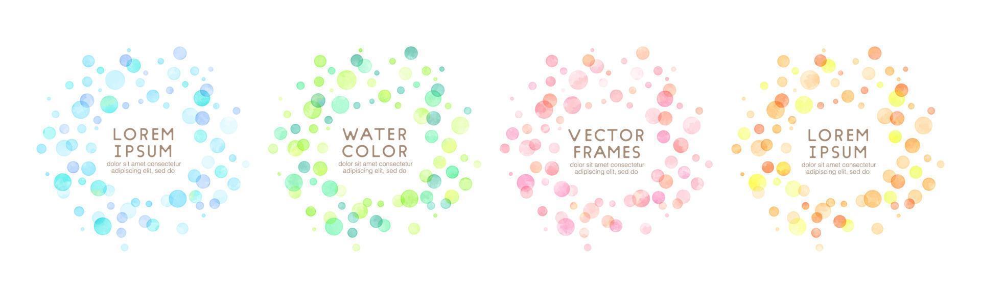 colorful watercolor vector dot frames