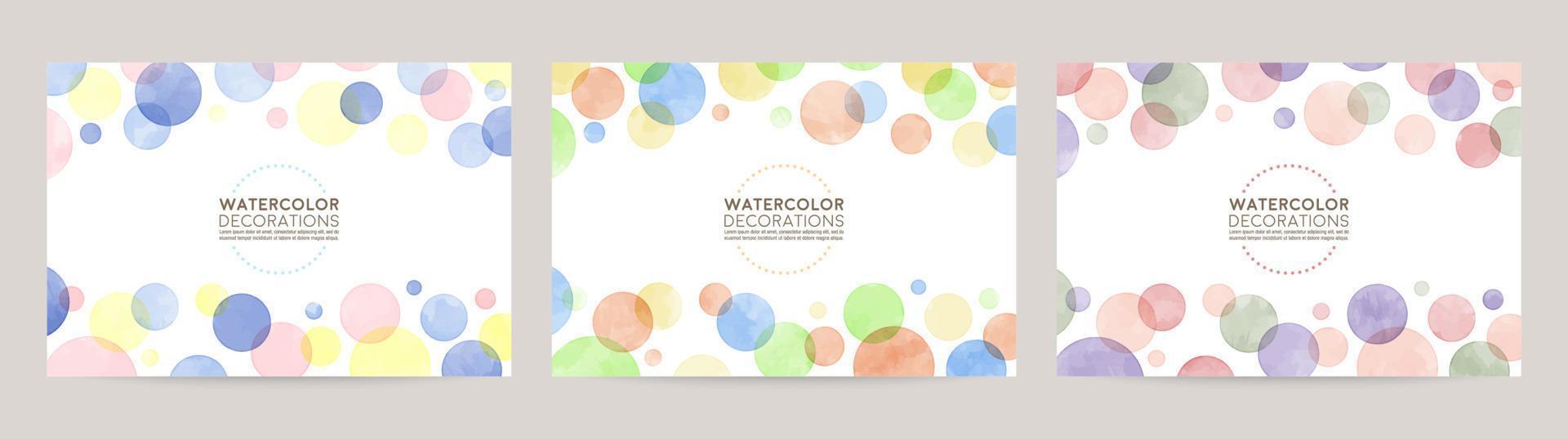 watercolor vector colorful bubble frames