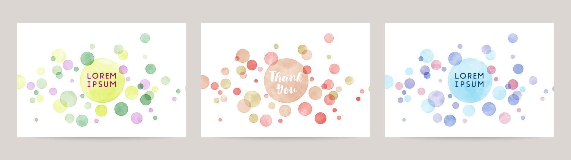 watercolor colorful dot vector background card set