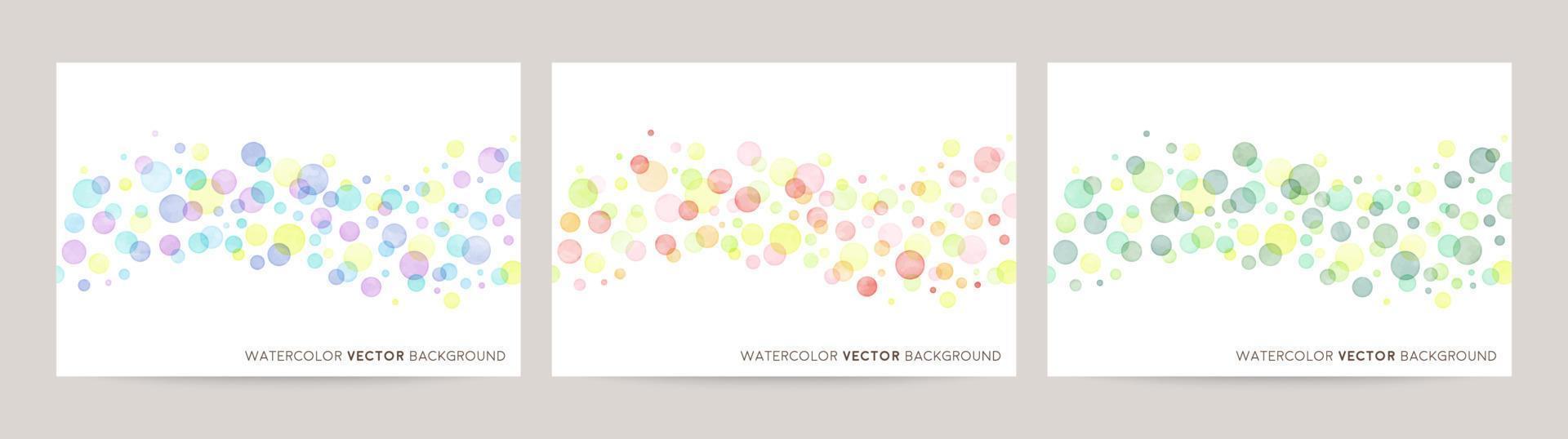 Set of colorful vector watercolor backgrounds with white space for text. Set of cards for wedding, greetings, birthday. backgrounds for web banners design.