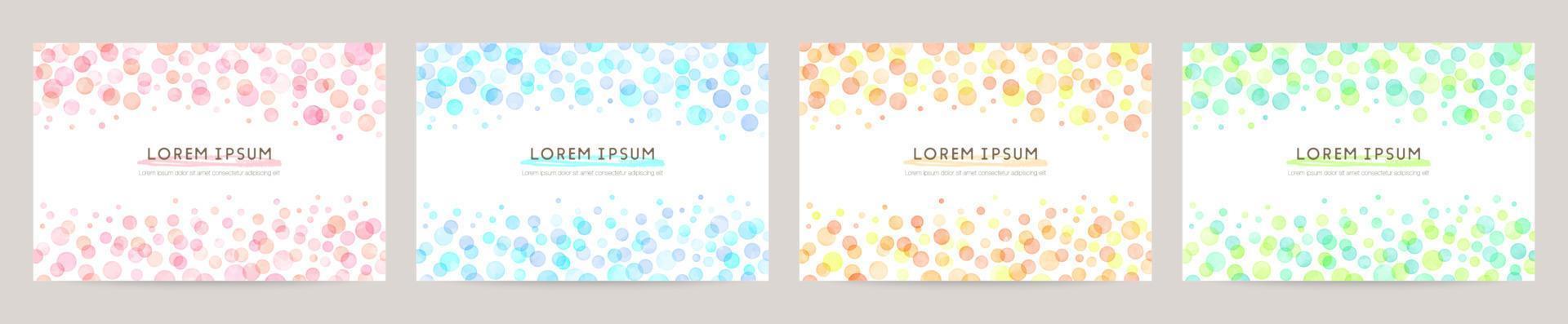 watercolor vector colorful bubble frames