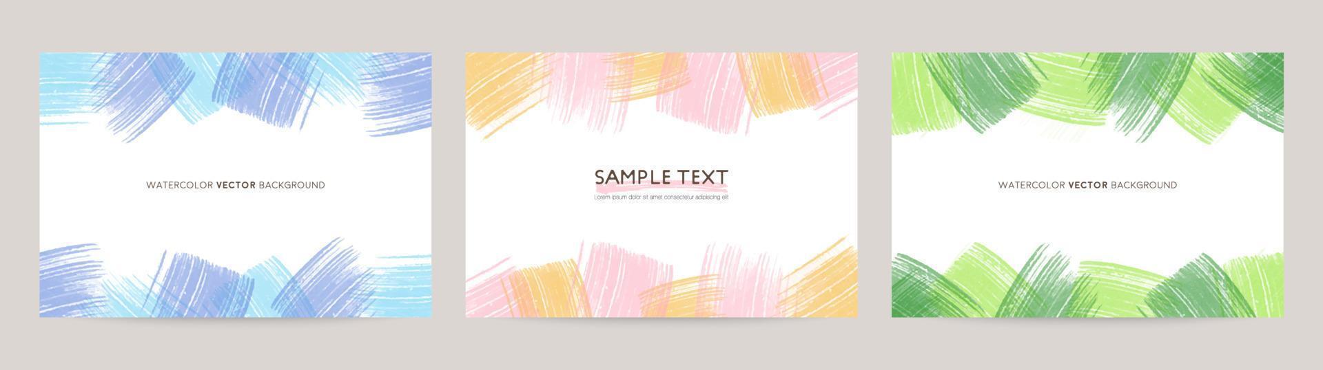 colorful watercolor vector background set