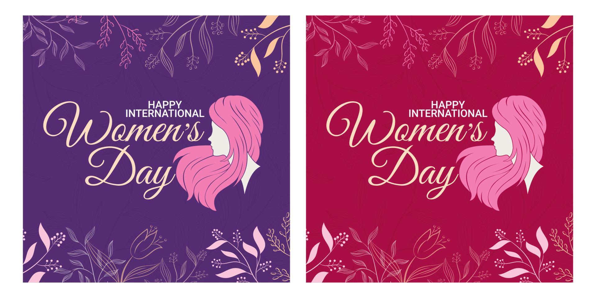 International Women's Day greeting template for background, banner, poster, cover design, social media feed vector