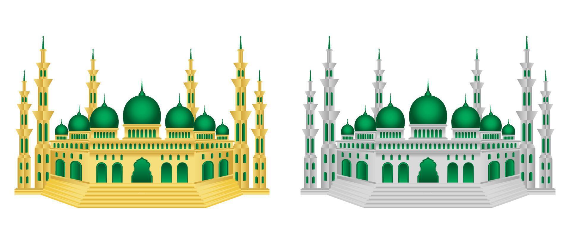 Mosque building Islamic ornament vector for background, banner, poster, cover design, social media feed, stories.  Ramadan Kareem and eid mubarak concept