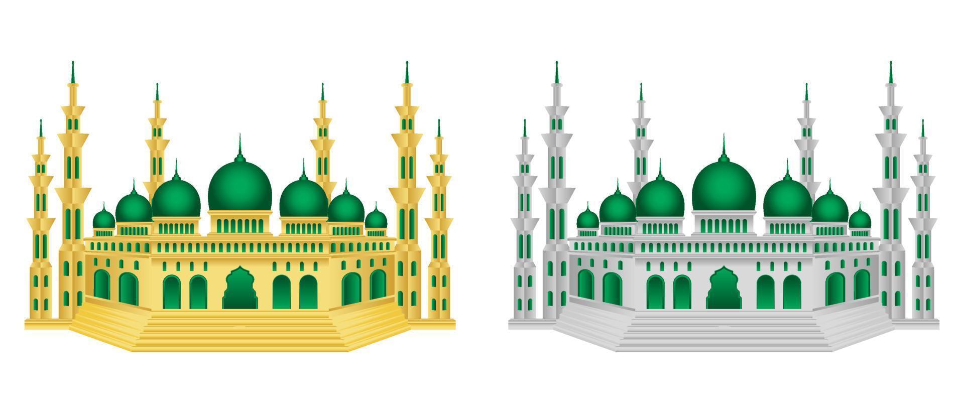 Mosque building Islamic ornament vector for background, banner, poster, cover design, social media feed, stories.  Ramadan Kareem and eid mubarak concept