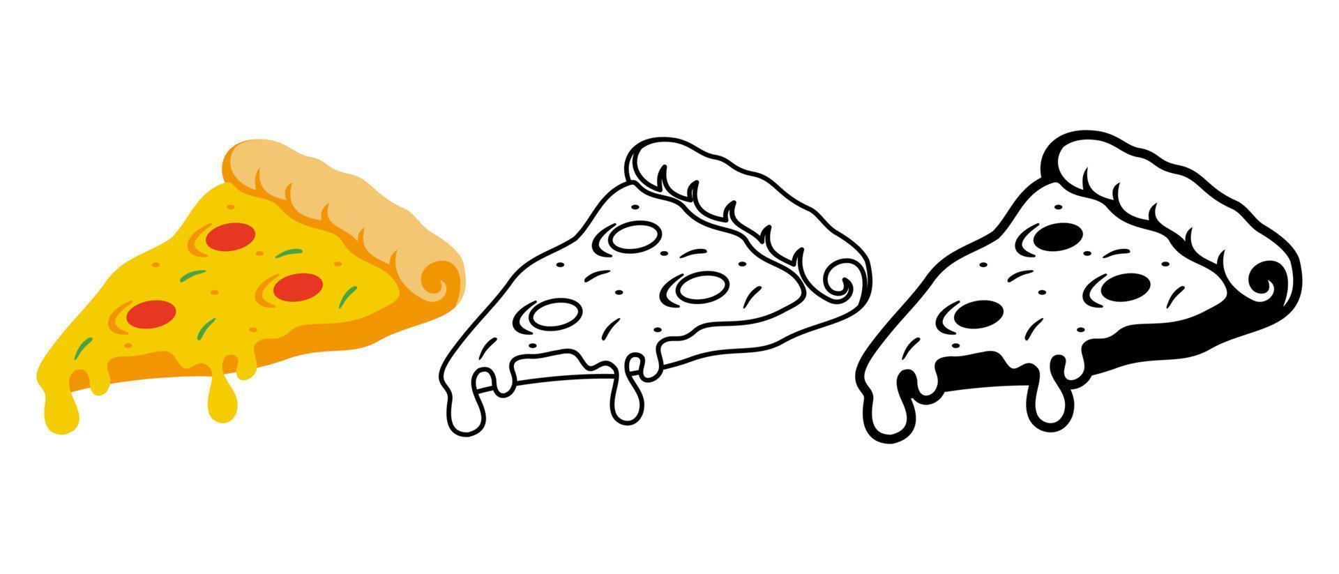 Pizza comida icono, símbolo, logo vector