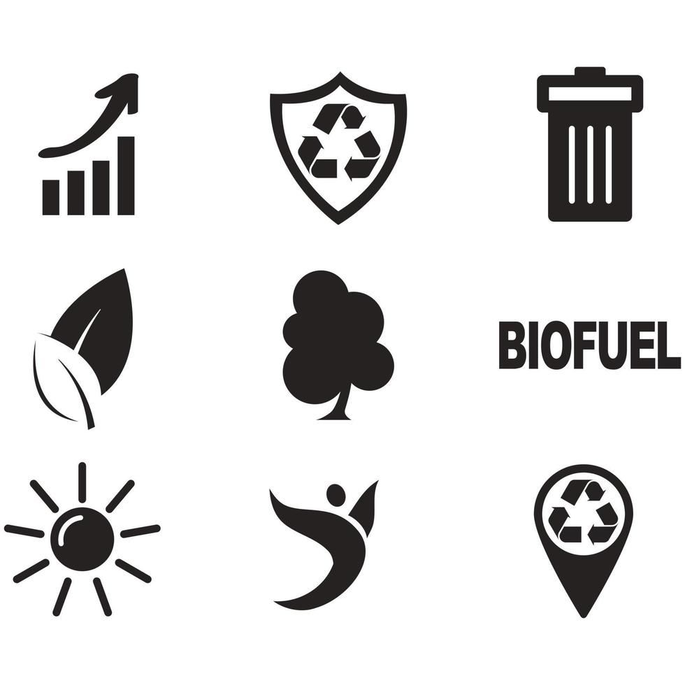 ambiental cuestiones icono colocar. colección de ambiente y clima relacionado vector glifo íconos