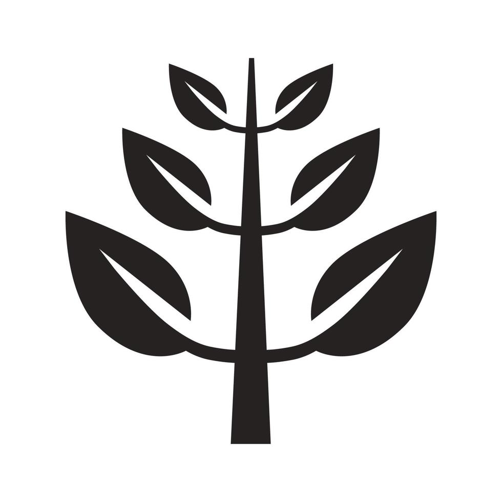 Isolated abstract leaves icons glyph, solid  on white background. vector