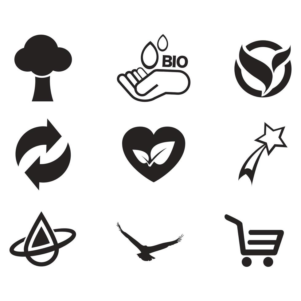 Environmental Issues icon set. Collection of Environment and Climate related vector glyph icons