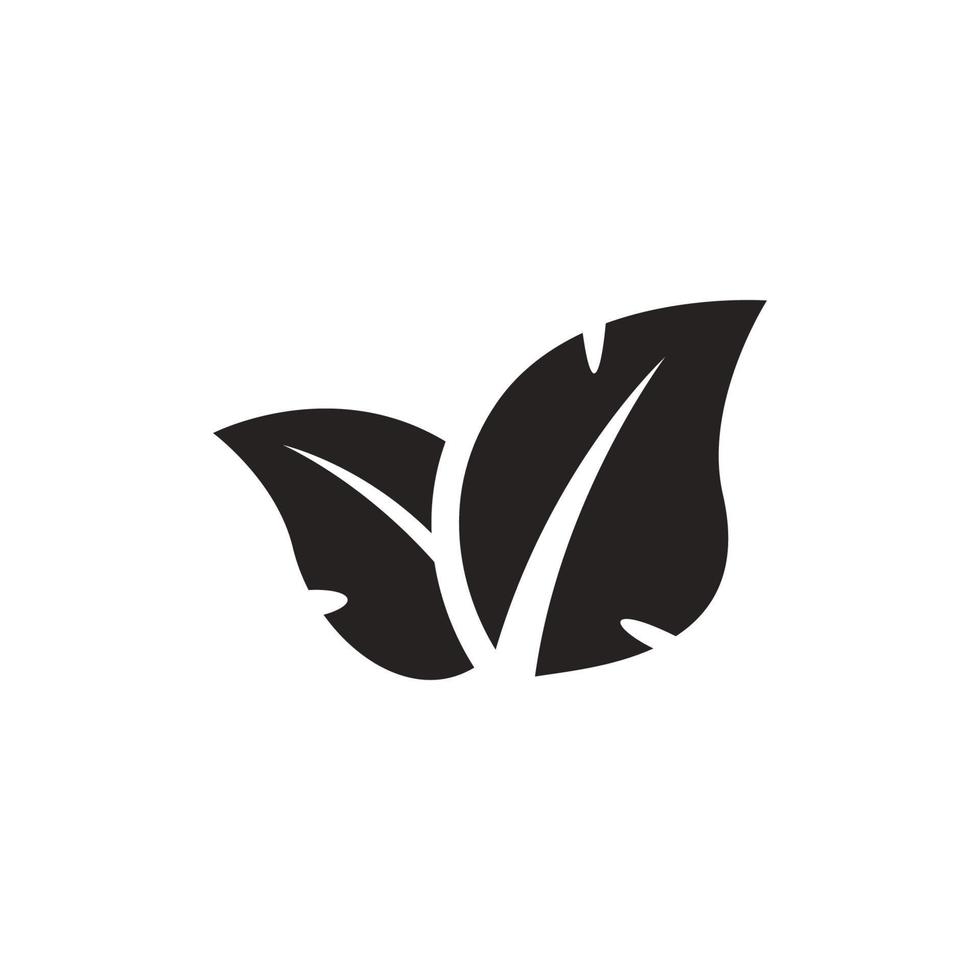 leaves icon solid, glyph, black. vector