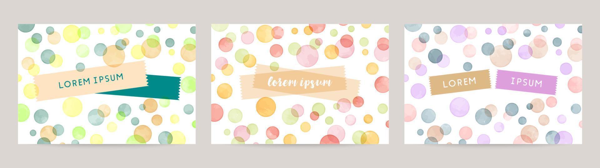 colorful watercolor vector dot background set