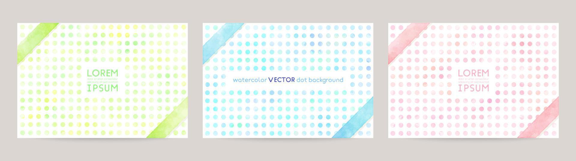 Set of colorful vector watercolor backgrounds with white space for text. Set of cards for wedding, greetings, birthday. backgrounds for web banners design. green, blue, pink