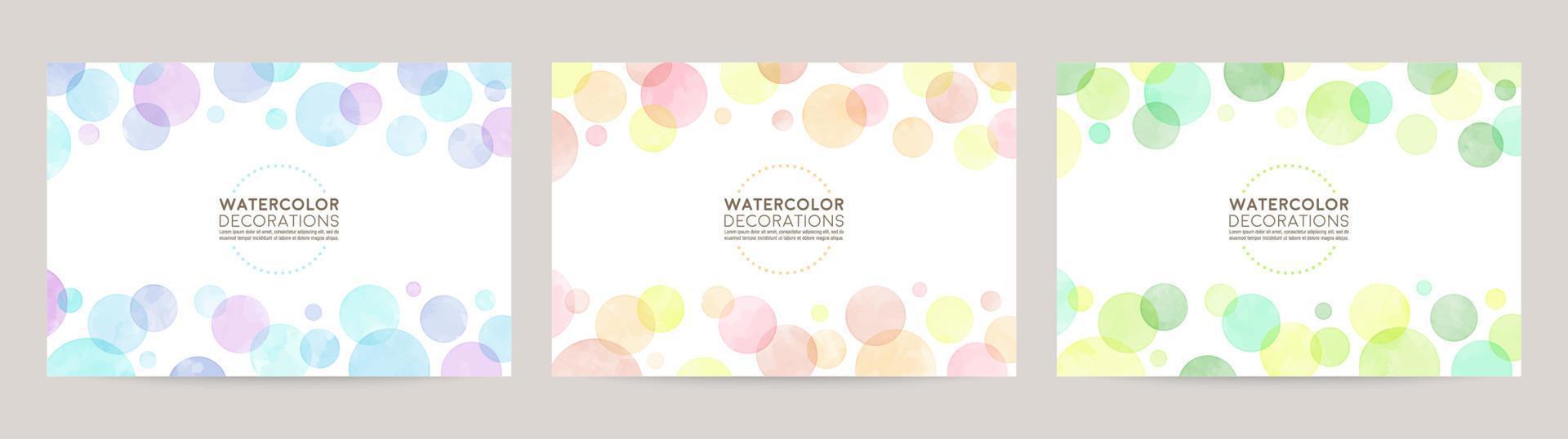 watercolor vector colorful bubble frames