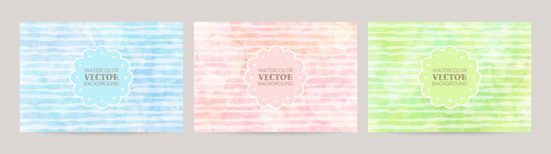colorful watercolor vector background set