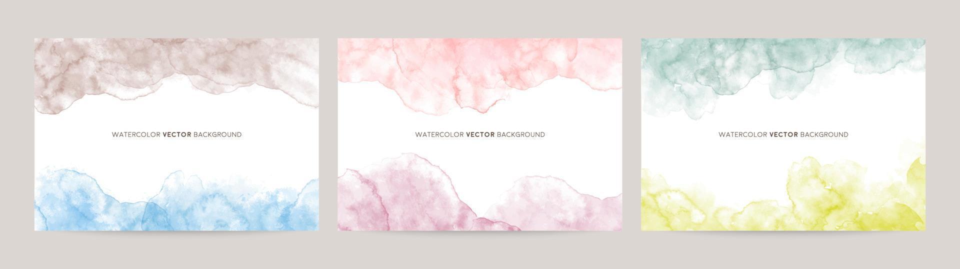colorful watercolor vector background set