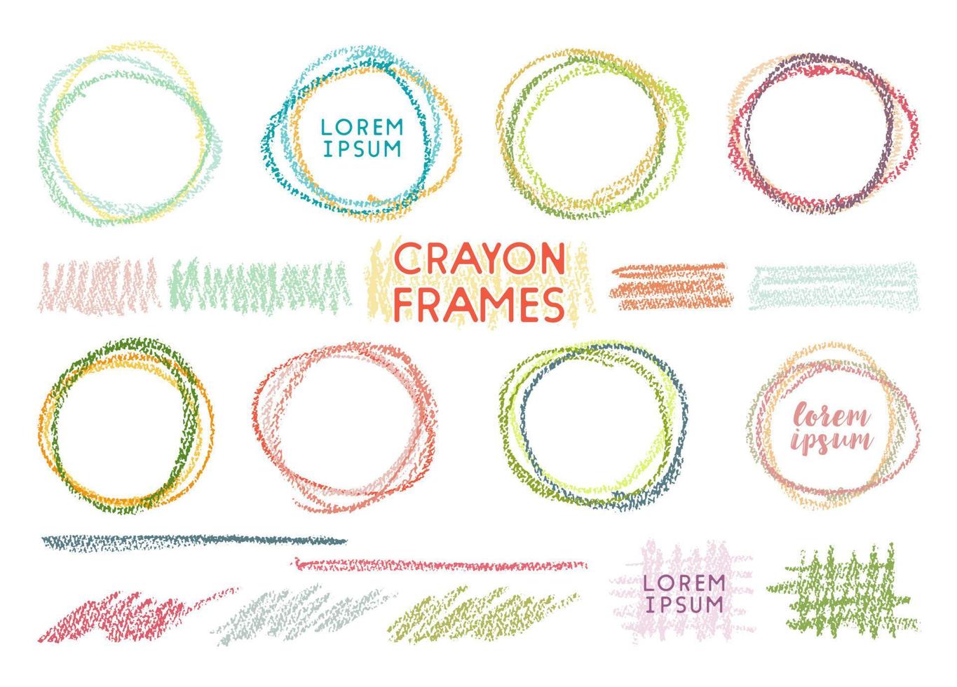 hand drawn vector crayon frames