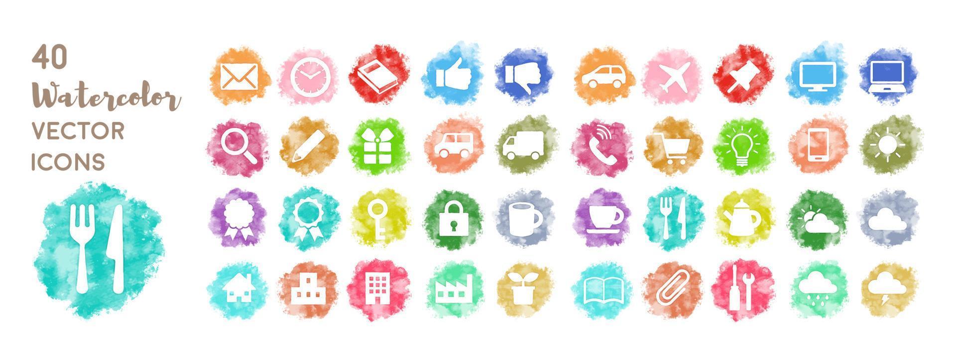 Vector icons on a hand-drawn textured background