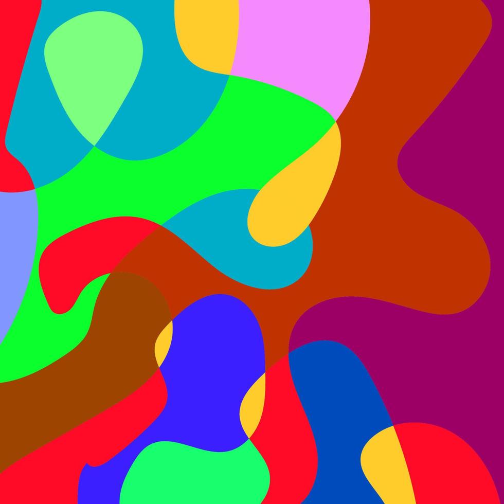 square design template with fluid colorful abstract vector