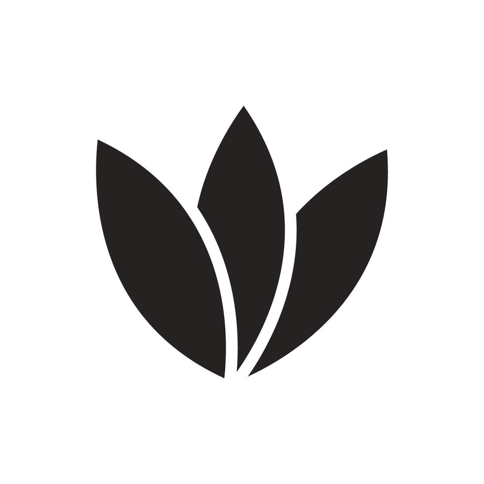 leaves icon solid, glyph, black. vector
