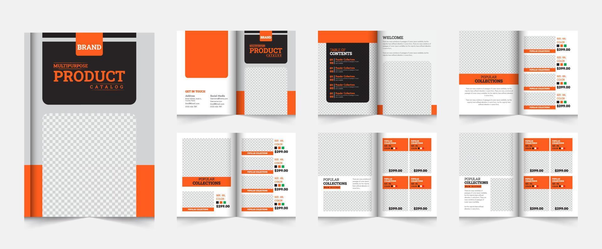 Multipurpose Creative Product Catalog Layout Template, modern minimal product catalog design template vector