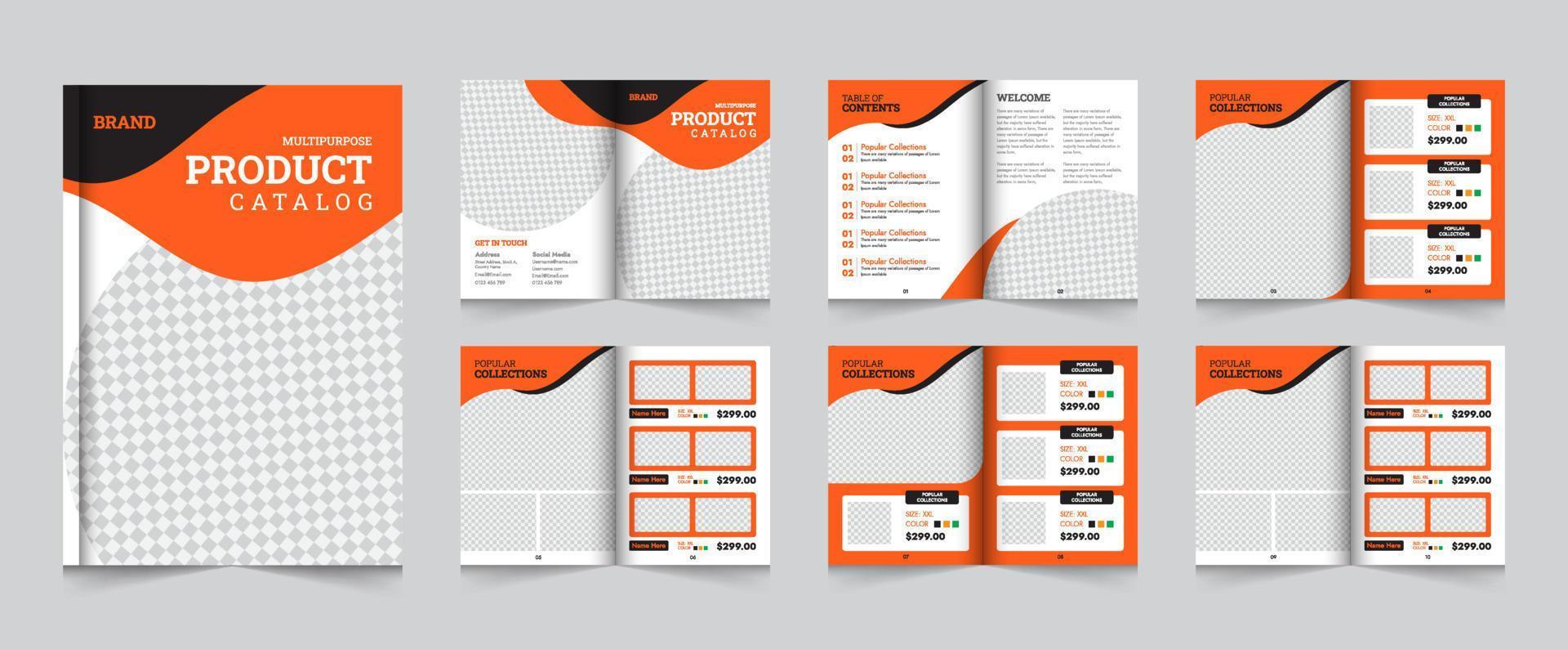 Multipurpose Creative Product Catalog Layout Template, modern minimal product catalog design template vector