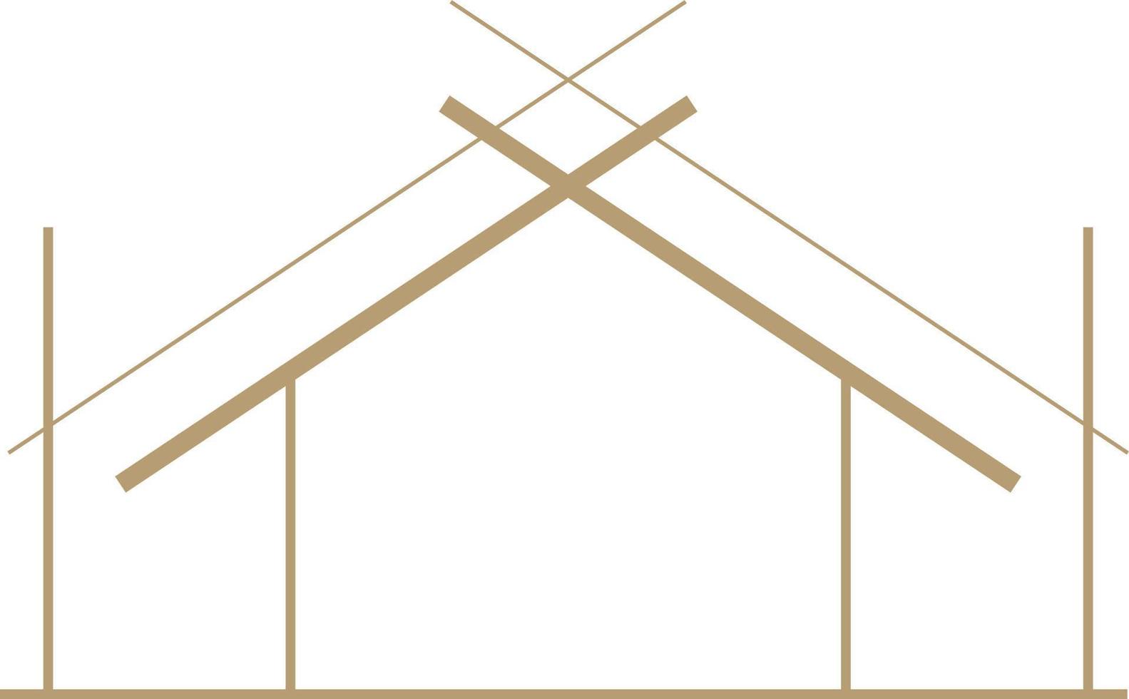Modern Architecture Logo Outline Vector Illustration