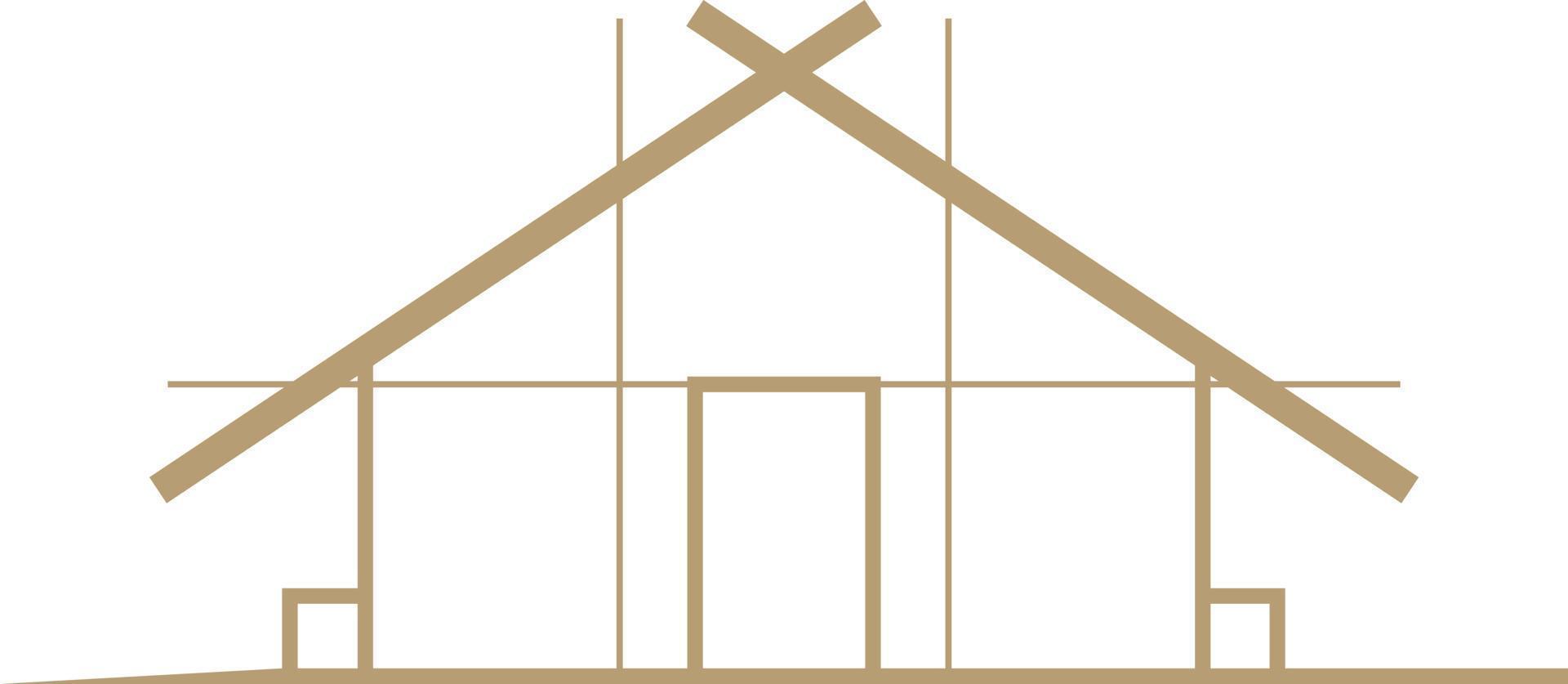 Modern Architecture Logo Outline Vector Illustration