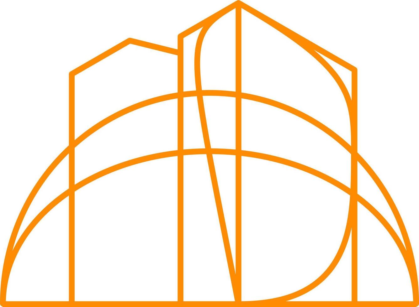 Modern Architecture Logo Outline Vector Illustration