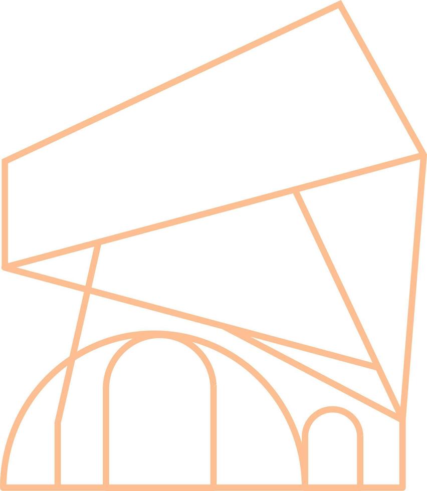 Modern Architecture Logo Outline Vector Illustration