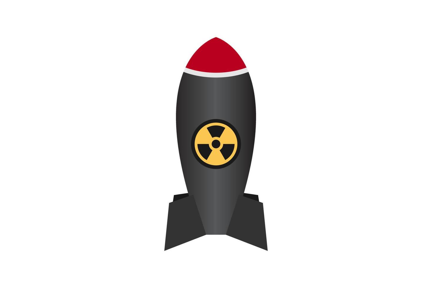 Rocket nuclear bomb vector design illustration