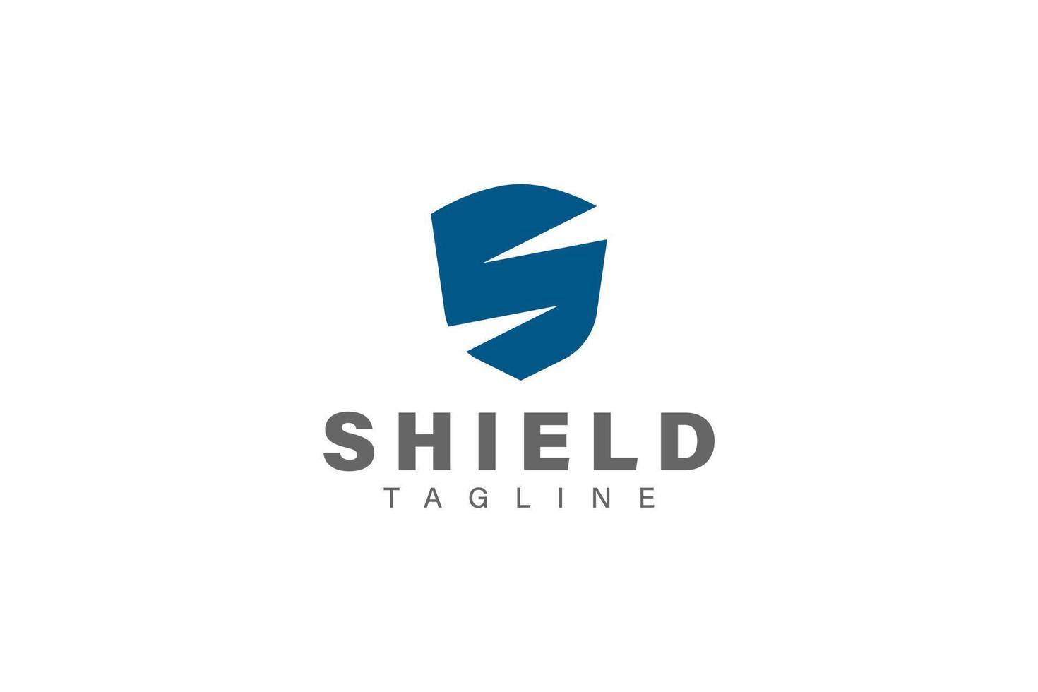 Shield logo design vector blue color and letter S concept