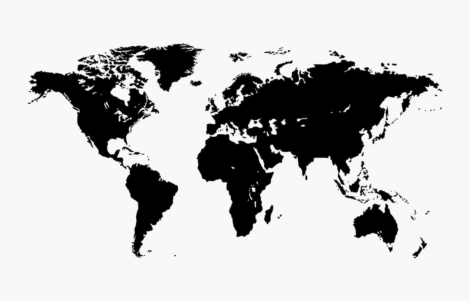 mundo mapa silueta, negro y blanco mundo mapa vector