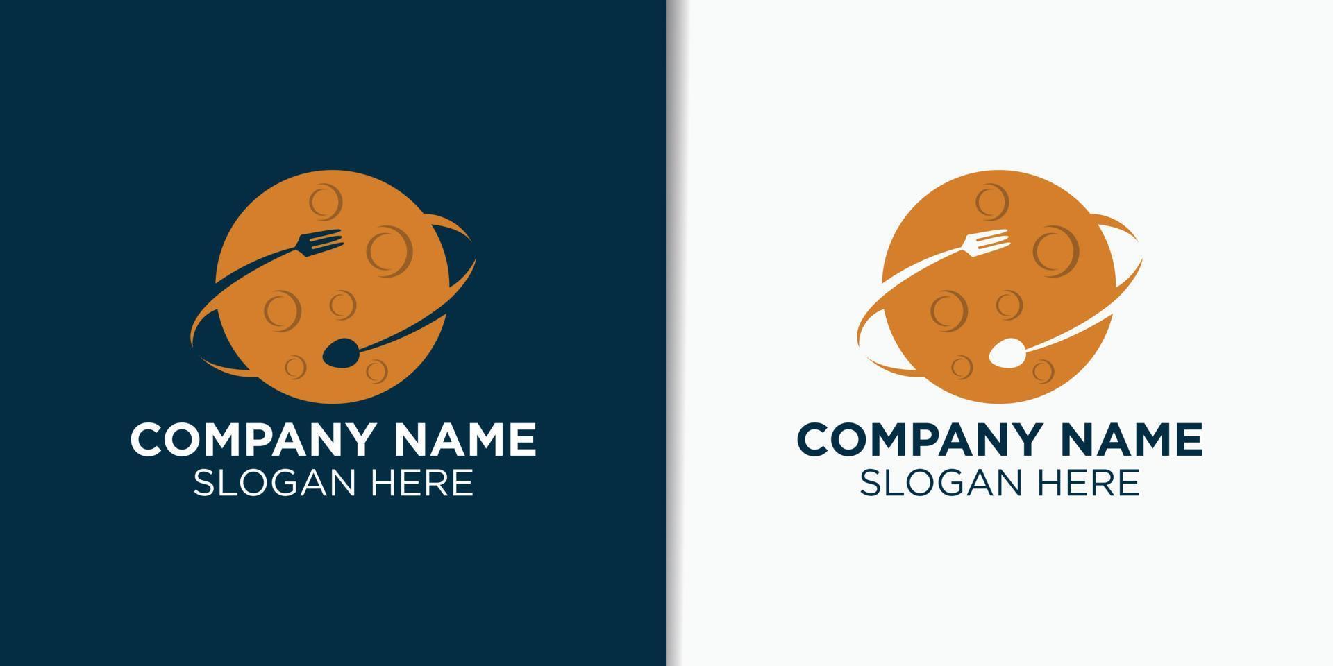 food planet logo design template, restaurant logo template vector