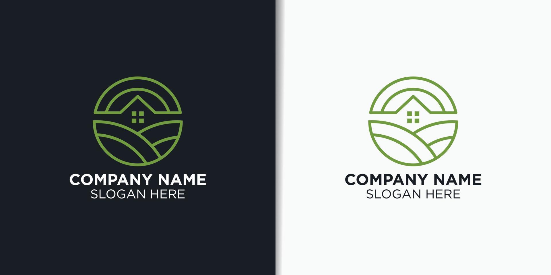 landscape vintage logo design vector, agriculture logo template vector