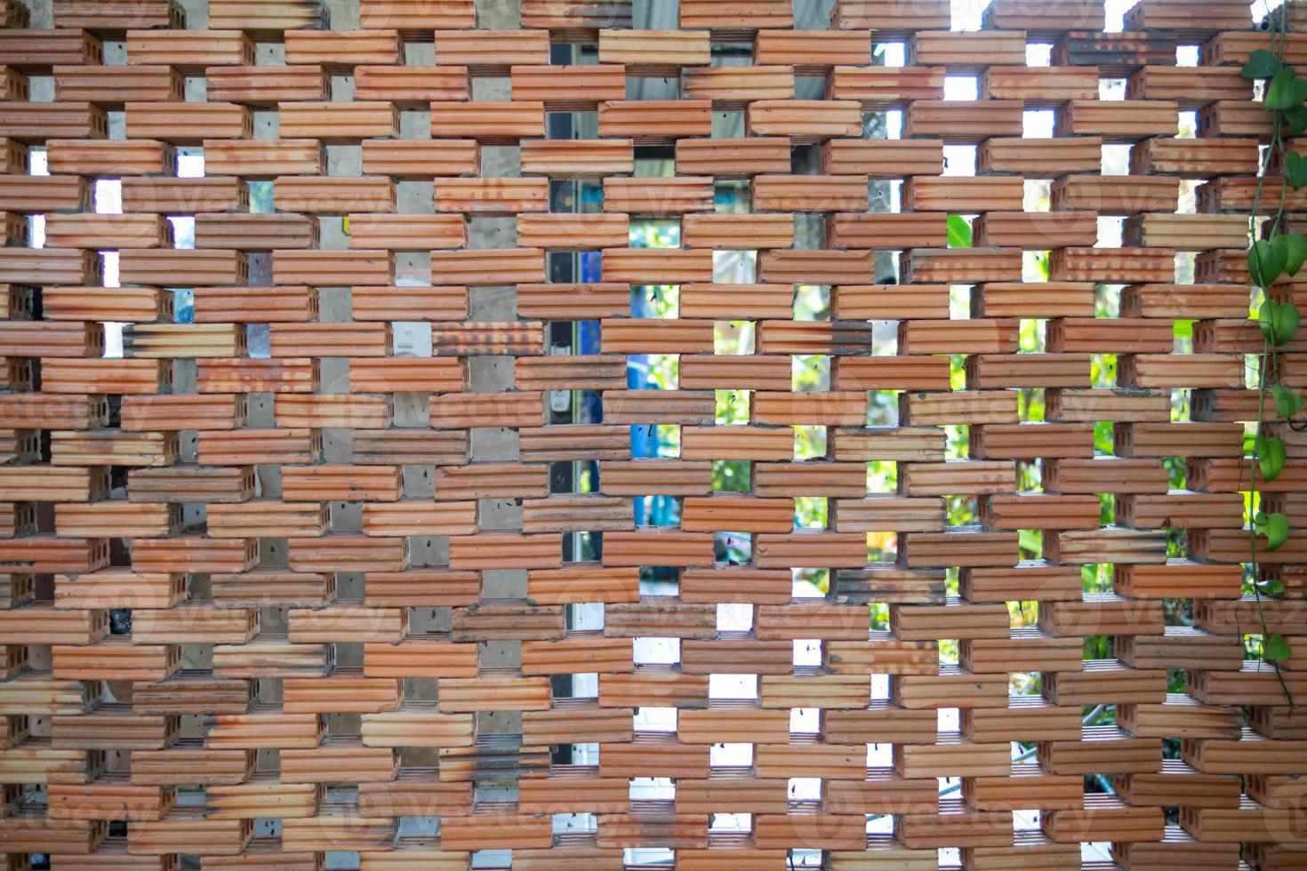 Construction brick wall background Made up as designed to make the brick wall look beautiful and strong, and the brick wall has space for advertising messages. copy space for inserting text photo