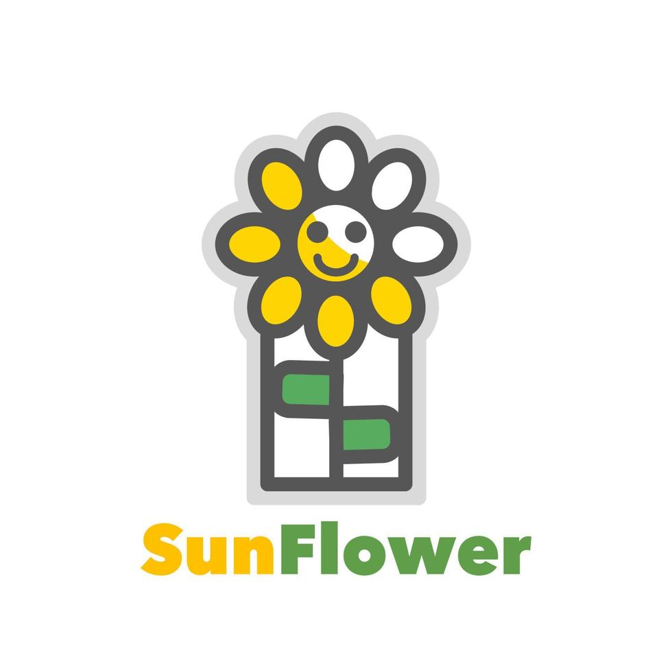 Sun flower simple vector