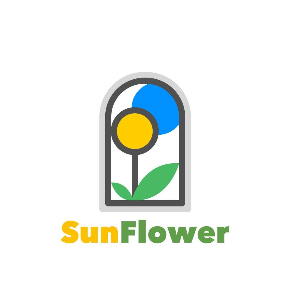 Sun flower logo simple vector